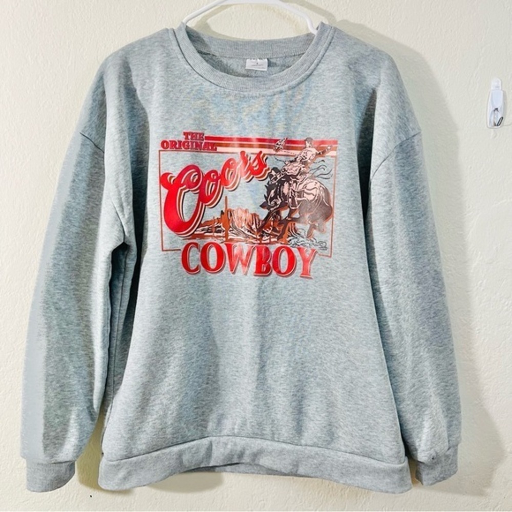 The Original COORS COWBOY Fleece Crewneck Sweatshirt Women Size Large